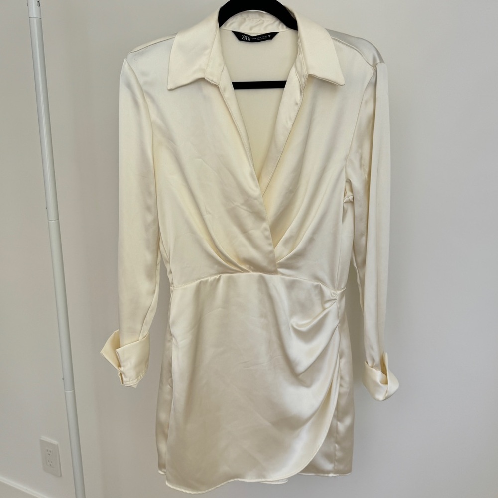 ZARA silk long sleeve Dress